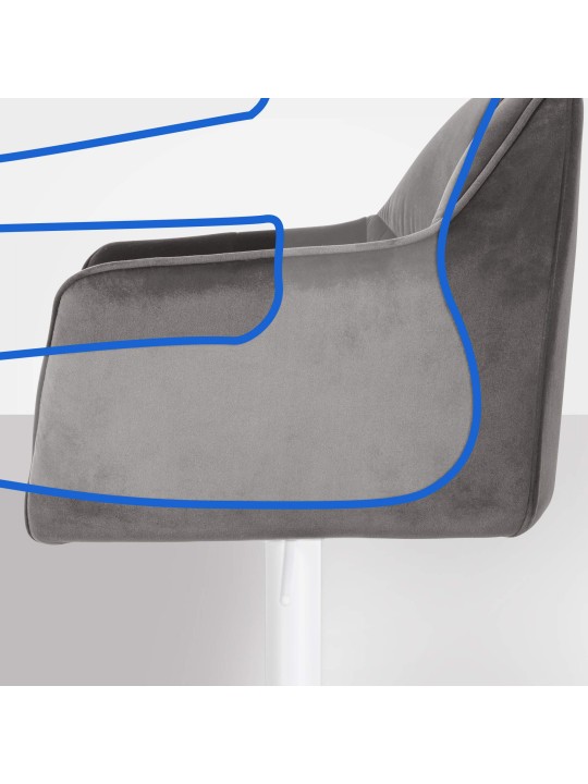 Barstol Damaso W fløjl, grå Barstol Damaso W fløjl, grå