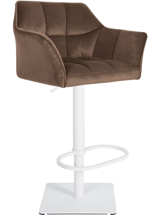Barstol Damaso W fløjl, brun