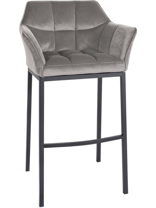 Barstol Damaso B fløjl med 4 fods stel, grå Barstol Damaso B fløjl med 4 fods stel, grå