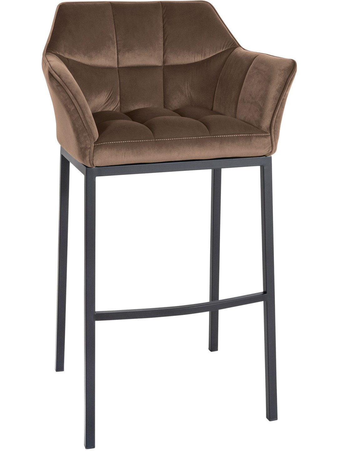 Barstol Damaso B fløjl med 4 fods stel, brun