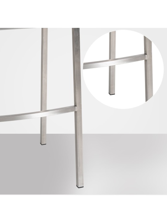 Barstol Damaso E fløjl med 4 fods stel, grå