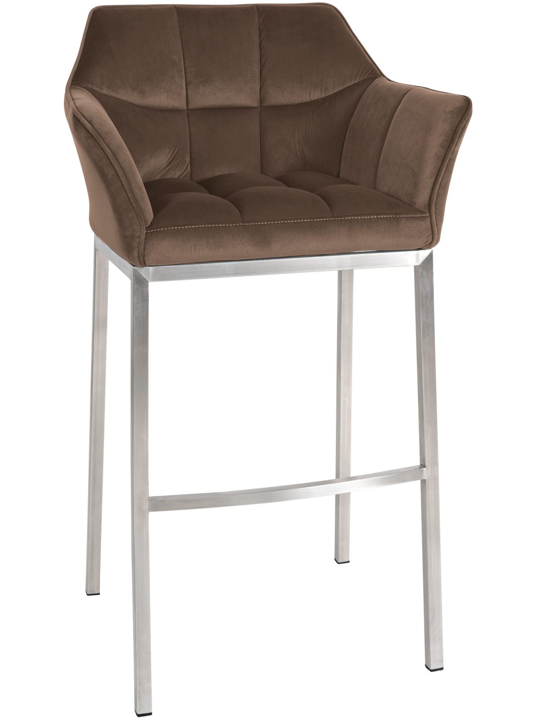 Barstol Damaso E fløjl med 4 fods stel, brun