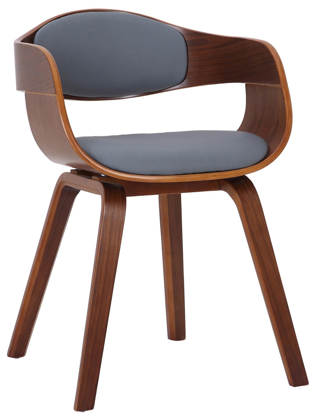 Besøgsstol Kingston imiteret læder, valnød/grå