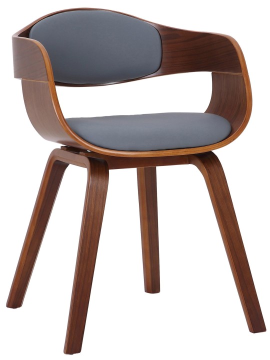 Besøgsstol Kingston imiteret læder, valnød/grå Besøgsstol Kingston imiteret læder, valnød/grå