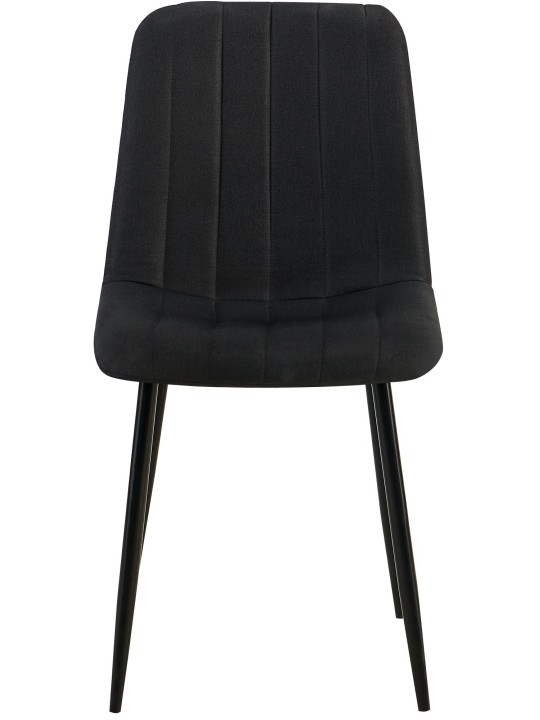 Sæt med 4 stole Dijon stof, sort
