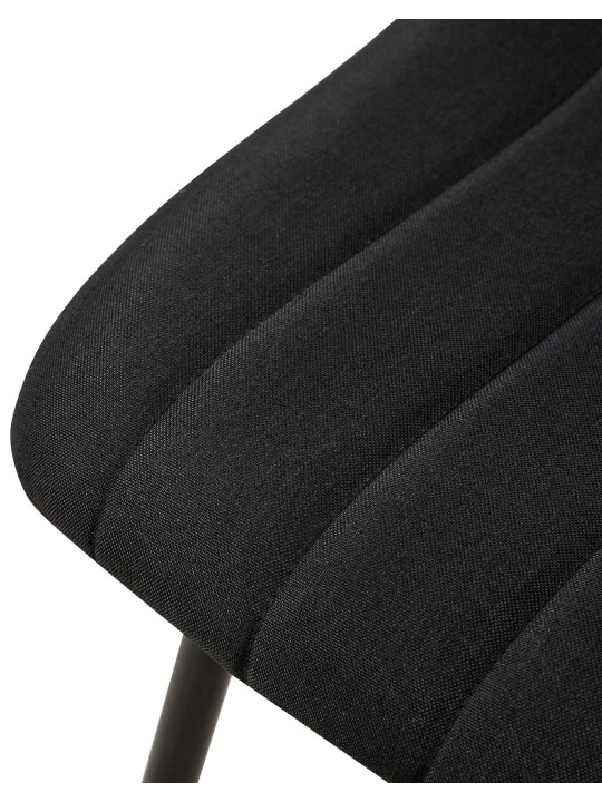 Sæt med 4 stole Dijon stof, sort