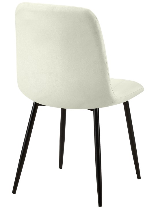 Sæt med 4 stole Dijon stof, creme