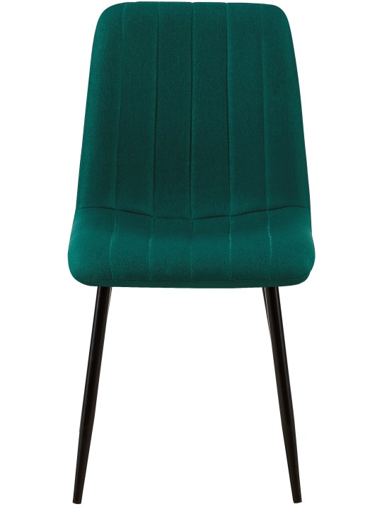 Sæt med 4 stole Dijon stof, mørkegrøn