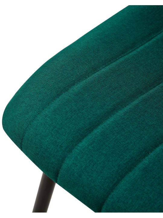 Sæt med 4 stole Dijon stof, mørkegrøn