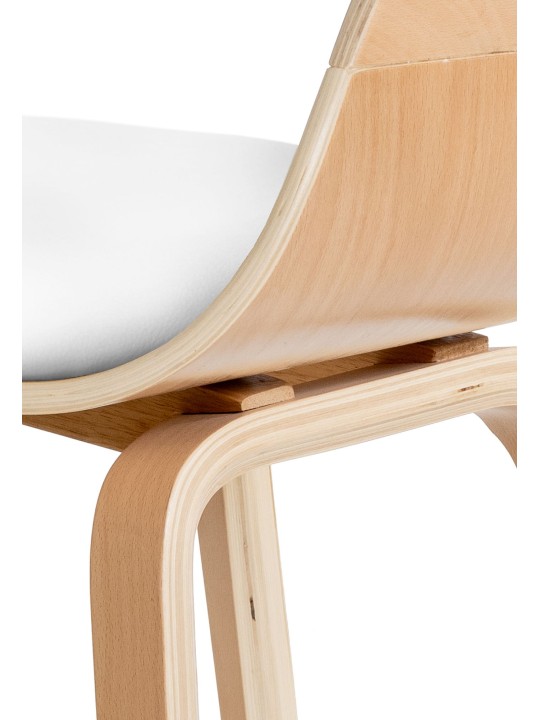 Sæt med 2 stole Kingston imiteret læder, natur/hvid