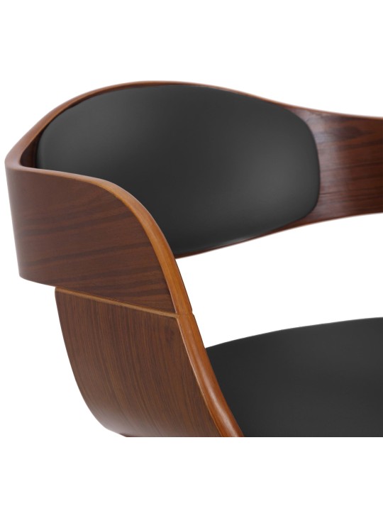 Sæt med 2 stole Kingston imiteret læder, valnød/sort