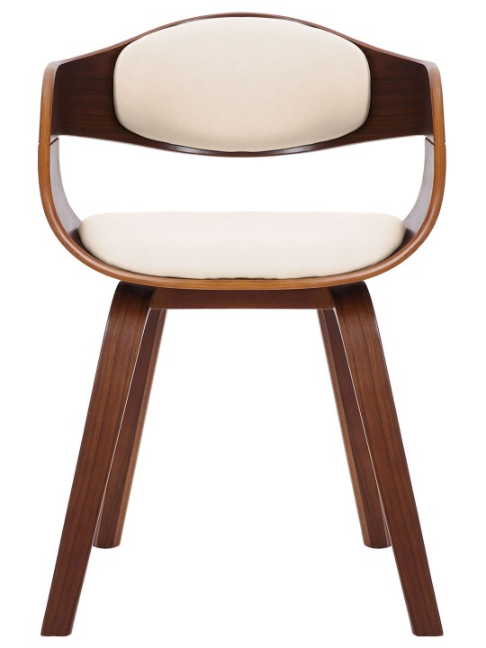 Sæt med 2 stole Kingston imiteret læder, valnød/creme