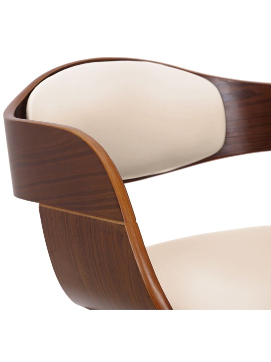 Sæt med 2 stole Kingston imiteret læder, valnød/creme