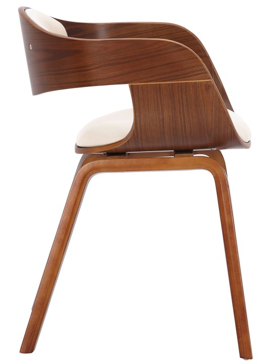 Sæt med 2 stole Kingston imiteret læder, valnød/hvid