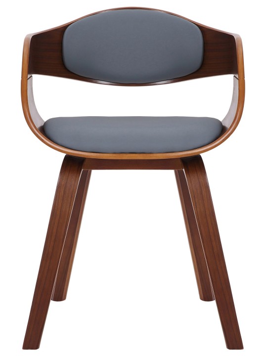 Sæt med 2 stole Kingston imiteret læder, valnød/grå