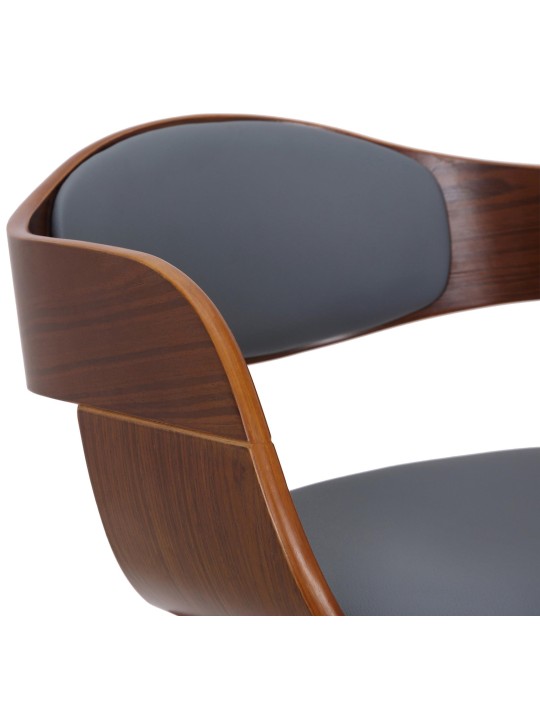 Sæt med 2 stole Kingston imiteret læder, valnød/grå