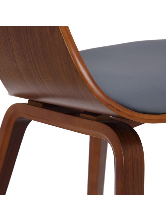 Sæt med 2 stole Kingston imiteret læder, valnød/grå