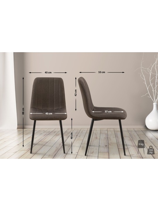 Stol Dijon stof, brun