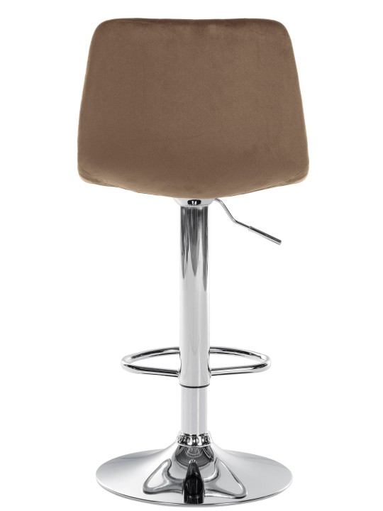 Sæt med 2 barstole Divo fløjlskrom, brun