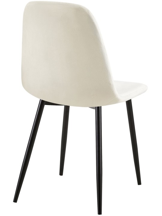 Sæt med 4 stole Giverny velvet, cremehvid