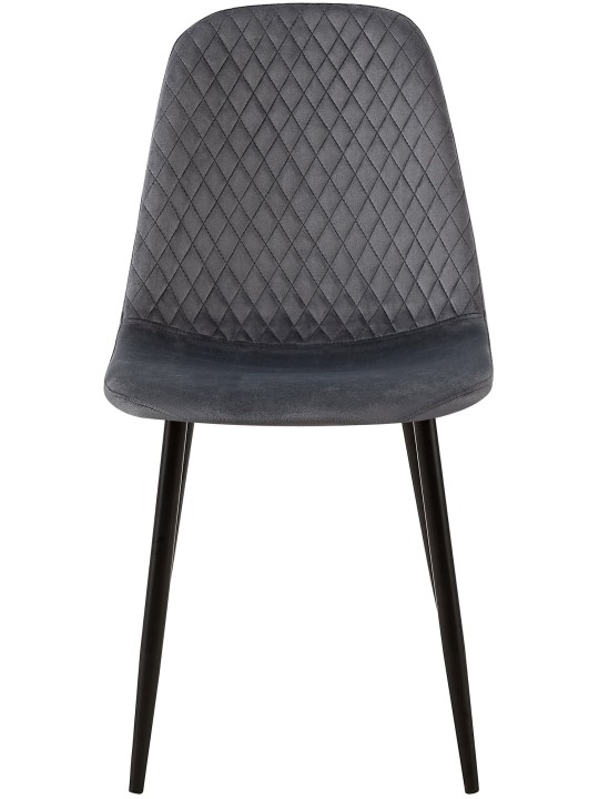 Sæt med 4 stole Giverny velvet, mørkegrå