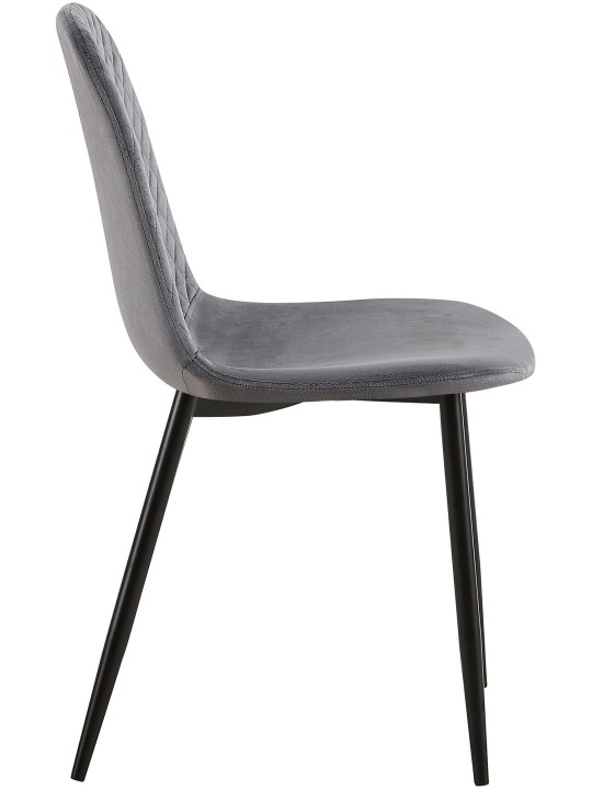 Sæt med 4 stole Giverny velvet, mørkegrå