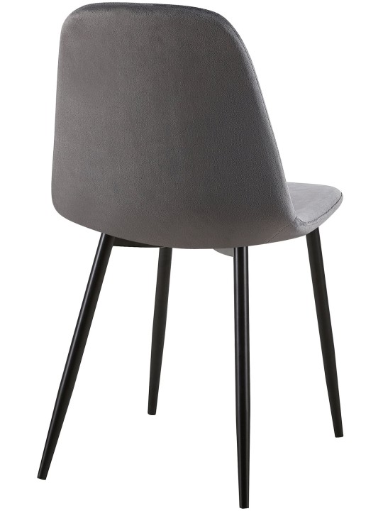 Sæt med 4 stole Giverny velvet, mørkegrå