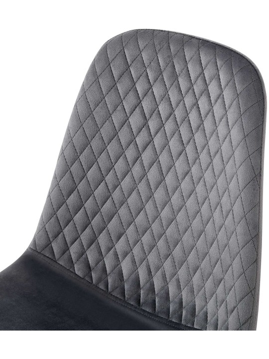 Sæt med 4 stole Giverny velvet, mørkegrå