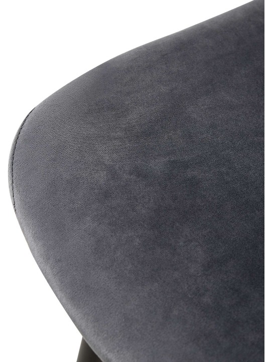 Sæt med 4 stole Giverny velvet, mørkegrå