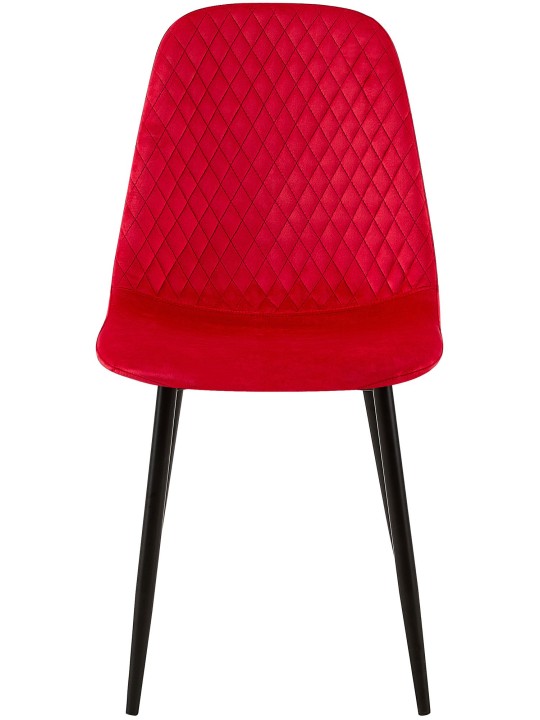 Sæt med 4 stole Giverny velvet, rød