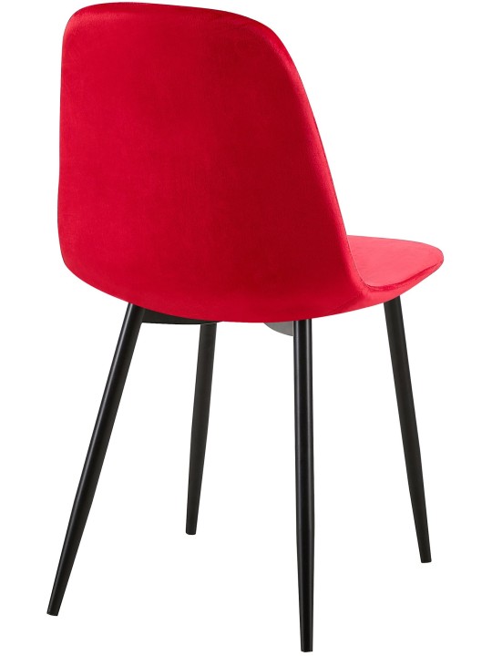 Sæt med 4 stole Giverny velvet, rød