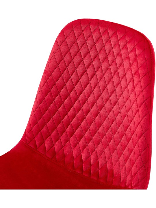 Sæt med 4 stole Giverny velvet, rød