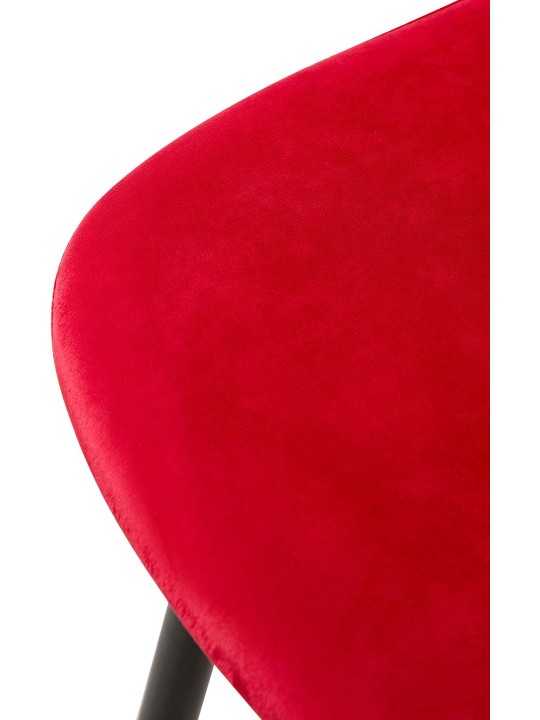 Sæt med 4 stole Giverny velvet, rød