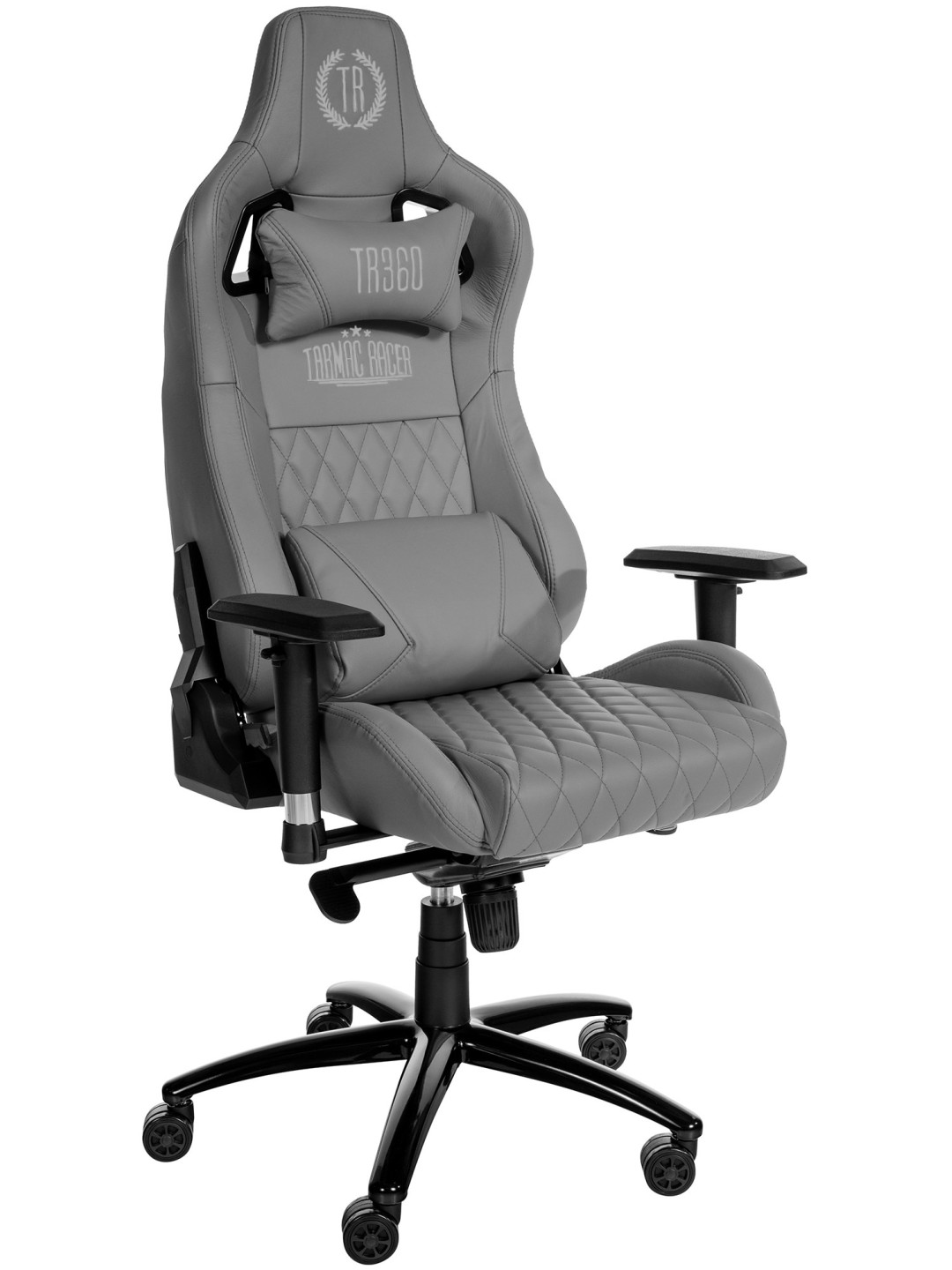 Kontorstol Keren ægte læder, grå