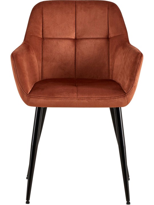 Sæt med 2 spisestuestole Emia velvet, brun