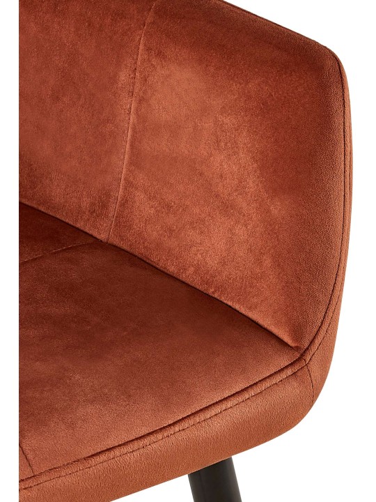 Sæt med 2 spisestuestole Emia velvet, brun