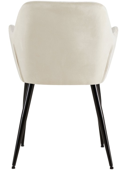 Sæt med 2 spisestuestole Emia velvet, creme