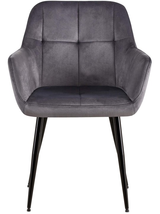Sæt med 2 spisestuestole Emia velvet, grå