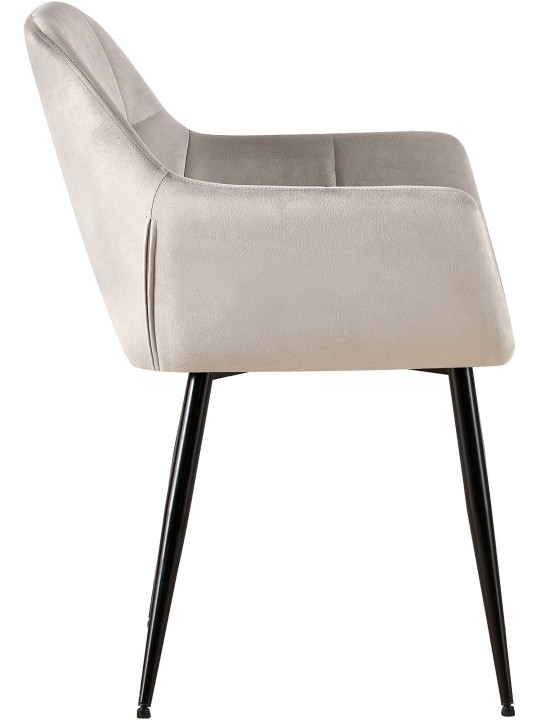 Sæt med 2 spisestuestole Emia velvet, lysegrå