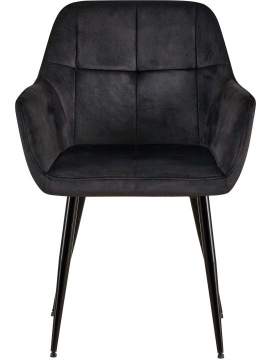 Sæt med 2 spisestuestole Emia velvet, sort