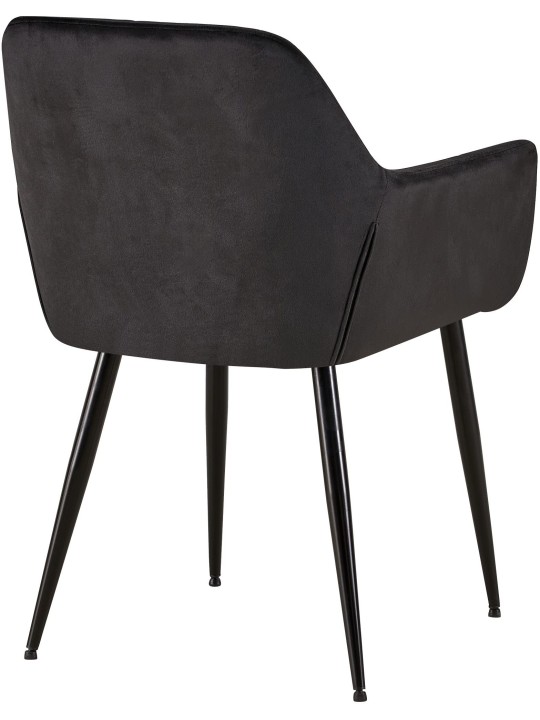 Sæt med 2 spisestuestole Emia velvet, sort