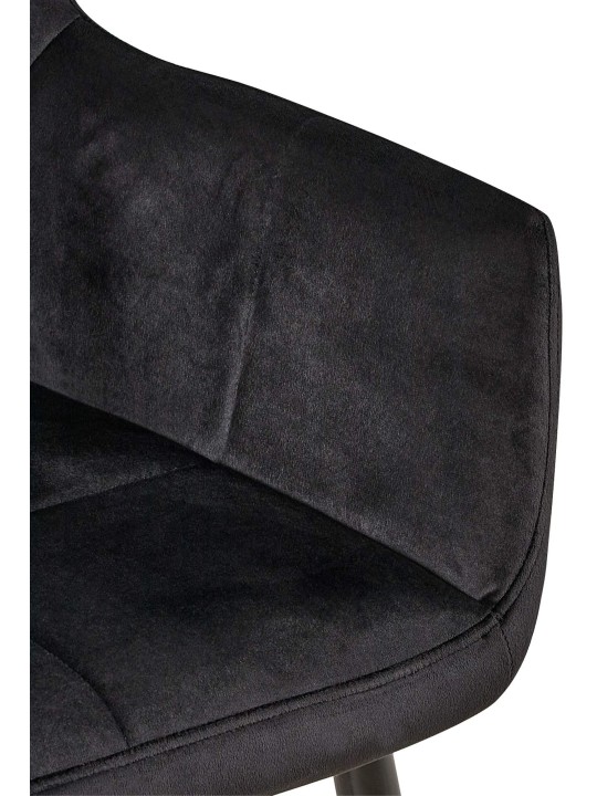 Sæt med 2 spisestuestole Emia velvet, sort