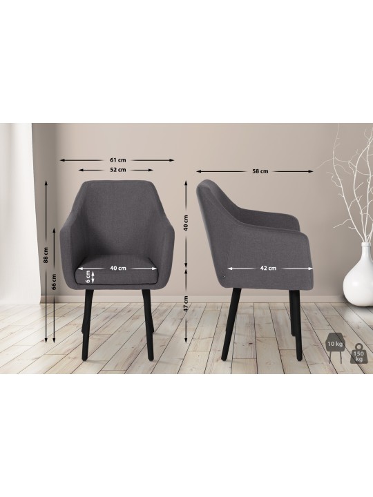 Besøgsstol Utrecht stof, mørkegrå