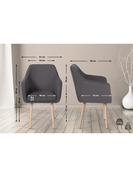 Besøgsstol Utrecht stof natur, mørkegrå Besøgsstol Utrecht stof natur, mørkegrå