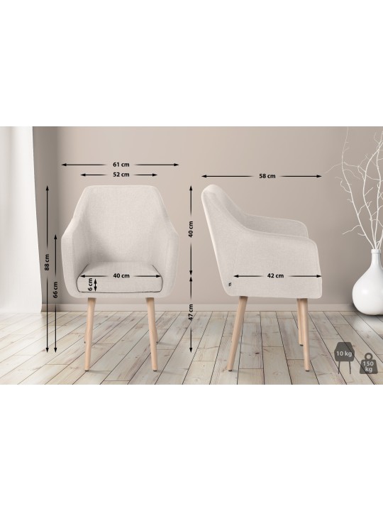 Besøgsstol Utrecht stof natur, creme Besøgsstol Utrecht stof natur, creme