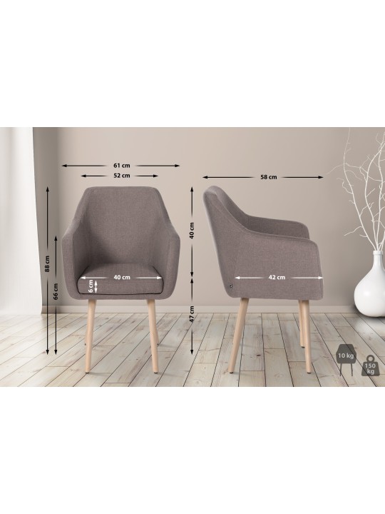 Besøgsstol Utrecht stof natur, taupe Besøgsstol Utrecht stof natur, taupe