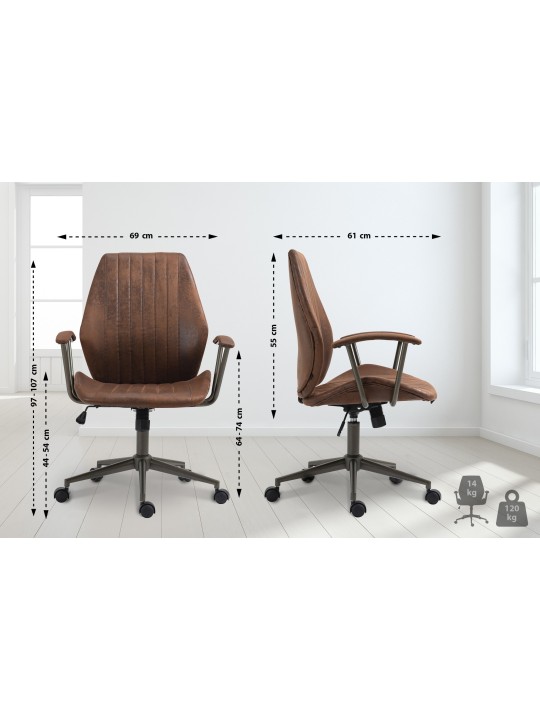 Kontorstol Nampa, cognac