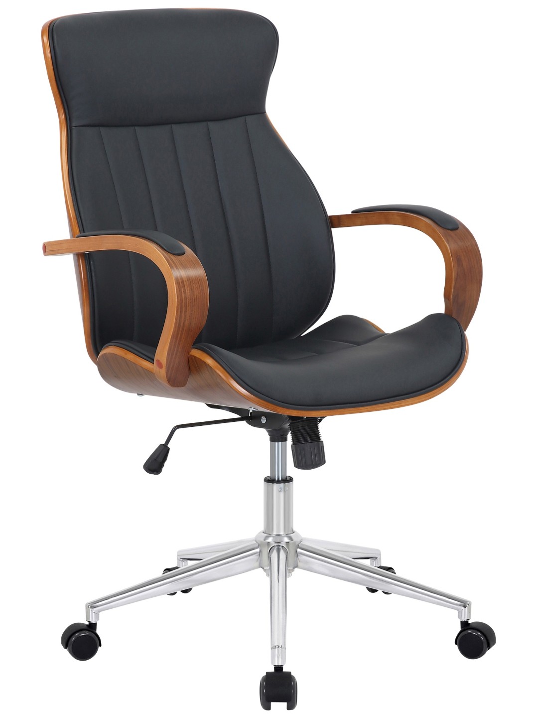 Kontorstol Melilla imiteret læder, valnød/sort