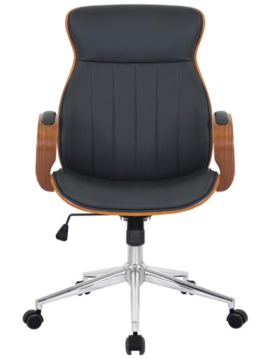 Kontorstol Melilla imiteret læder, valnød/sort