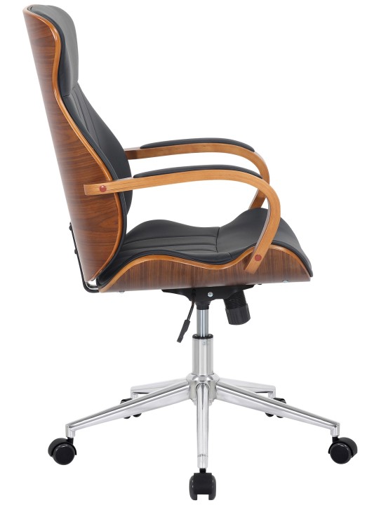 Kontorstol Melilla imiteret læder, valnød/sort